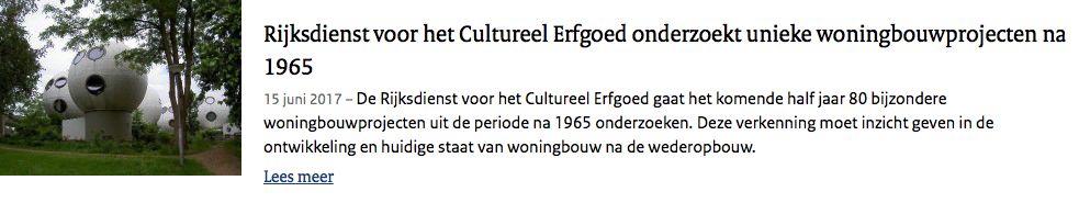 Persbericht Rijksdienst voor Cultureel Erfgoed